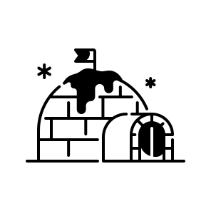 Igloo, Snow, Winter, Ice, Shelter, Arctic, Dome, Cold, Frozen, Structure, Survival icon