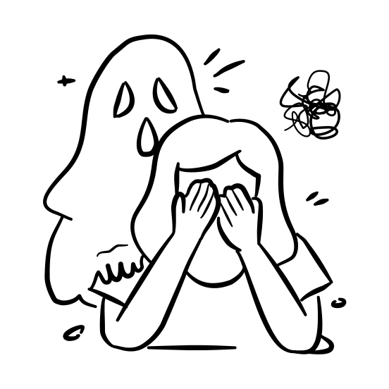 Anxious, Woman, Unhappy, Stress, Worried, Anxiety, Stressed, Upset, Problem, Frustrated, Depressed illustration