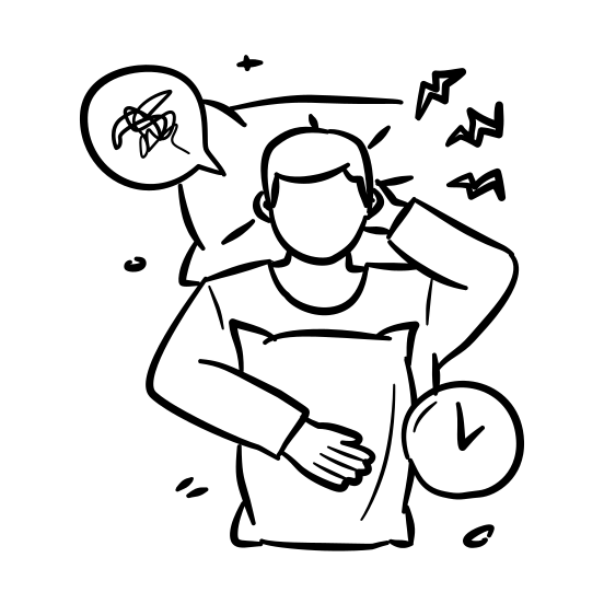 Insomnia, Anxiety, Night, Bed, Problem, Sleepless, Stress, Health, Disorder, Nightmare, Pillow illustration