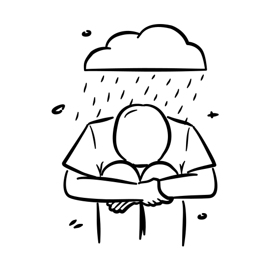 Sad, Man, Depression, Depressed, Stress, Unhappy, Problem, Loneliness, Worried, Trouble, Frustration illustration