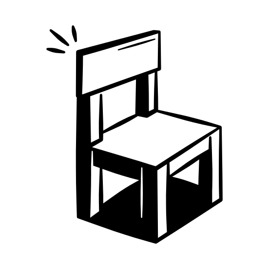 Chair, School, Classroom, Furniture, Education, Student, Study, Learning, Desk, Seat illustration