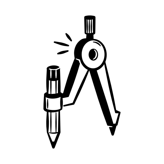 Compass Drawing, Geometry, Tool, Measurement, Math, Design, Education, School, Precision illustration