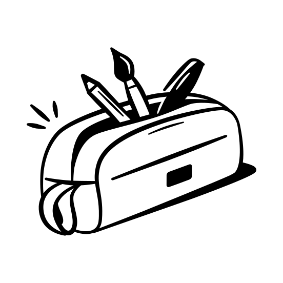 Pencil Case, Stationery, School, Education, Study, Supplies, Learning, Student, Tool illustration