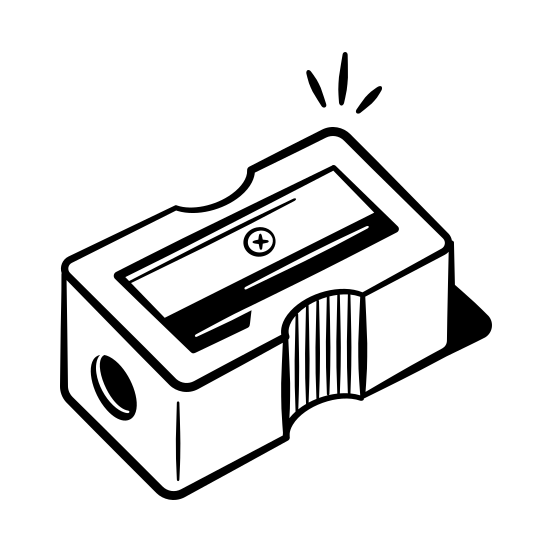 Pencil Sharpener, Stationery, School, Education, Tool, Learning, Study, Office, Supplies illustration