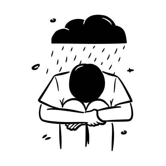 Sad, Man, Depression, Depressed, Stress, Unhappy, Problem, Loneliness, Worried, Trouble, Frustration illustration