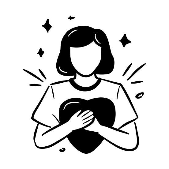 Self Love, Love, Woman, Happy, Wellness, Heart, Health, Female, Mindfulness, Positive, Mental Health illustration