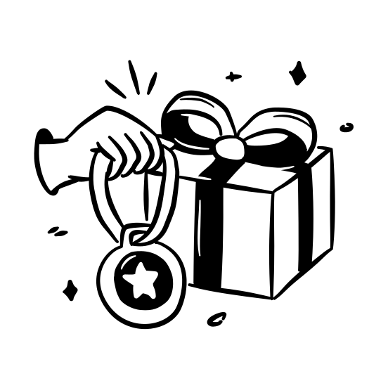 Self Reward, Achievement, Success, Motivation, Happy, Winner, Goal, Award, Growth, Celebration, Gift illustration