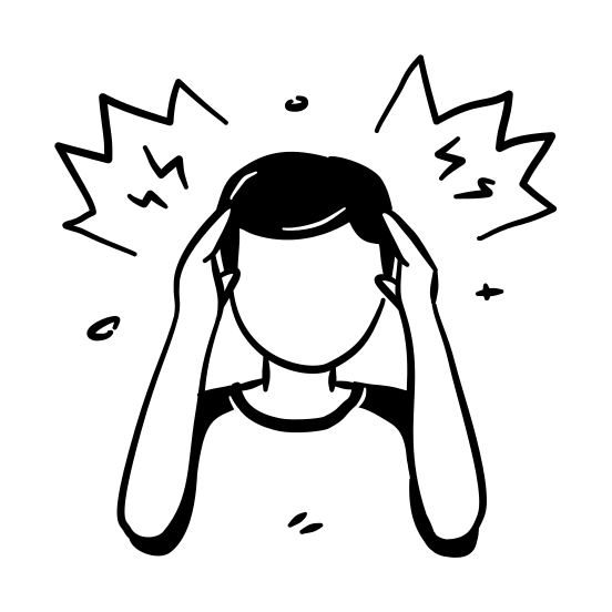 Stress, Tired, Anxiety, Person, Work, Depression, Burnout, Headache, Frustrated, Fatigue, Exhausted illustration