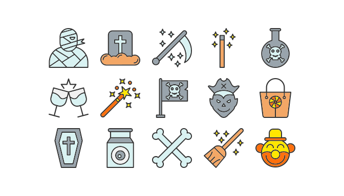 Candy, Costumes, and Merch-Ready Icons