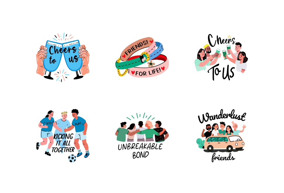 Friends Stickers Pack   Large Set Preview