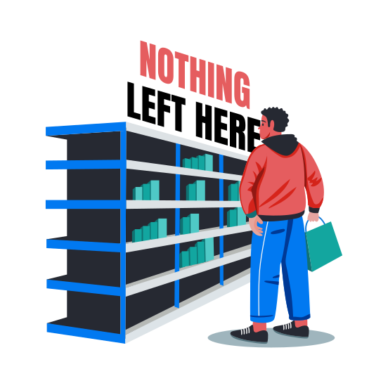 Empty Shelves illustration