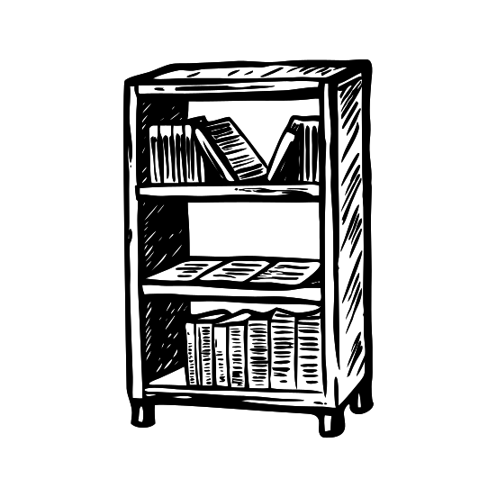 Wooden Bookshelf illustration