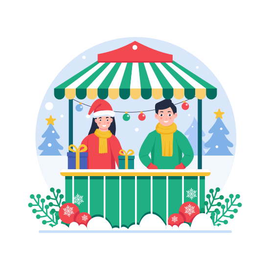 Christmas Stall illustration