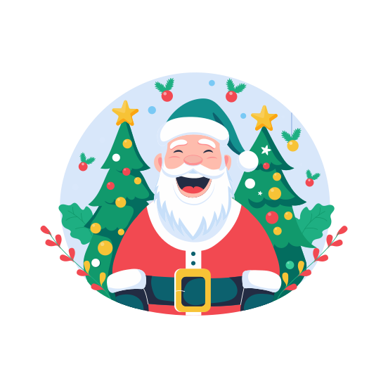 Laughing Santa illustration