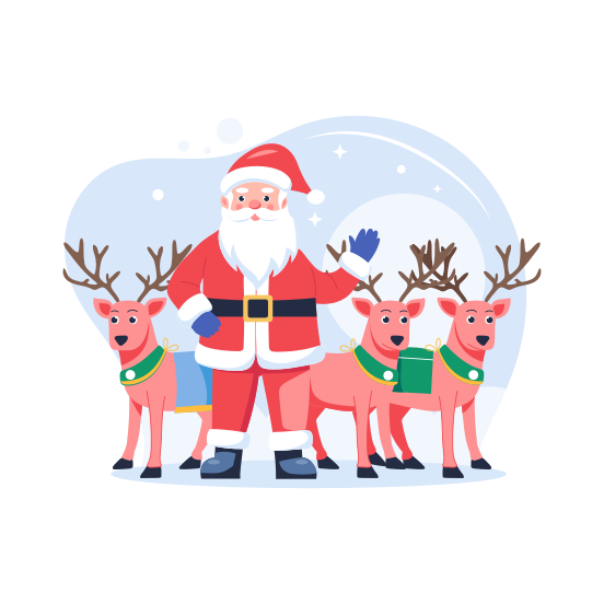 Santa Reindeers illustration