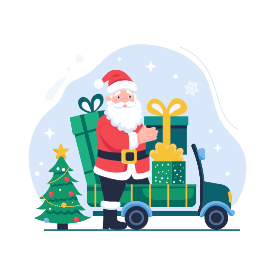 Santa Ride illustration