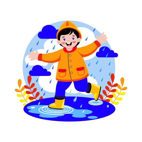 Enjoying Rain illustration