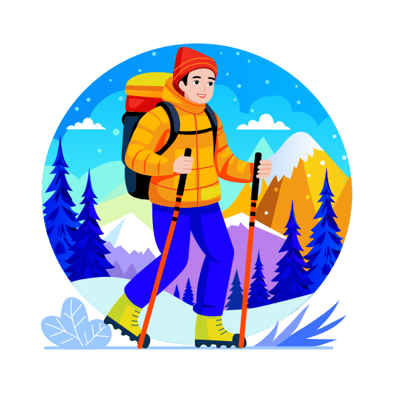 Hiking illustration