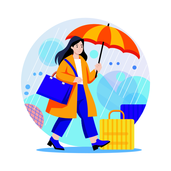 Holding Umbrella illustration