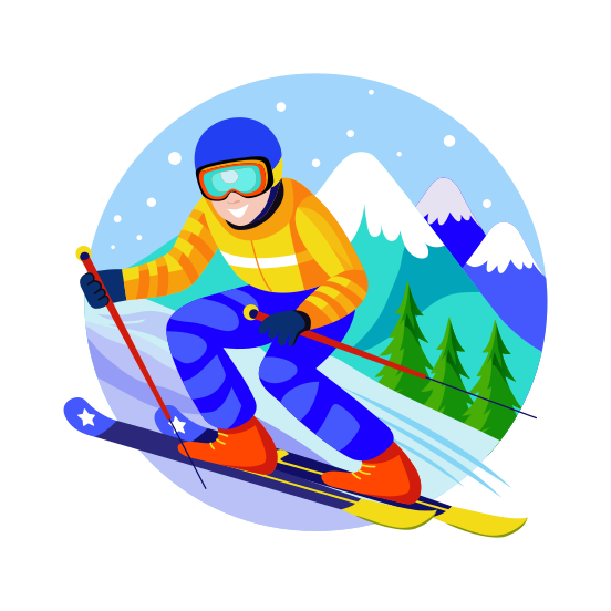 Snow Skiing illustration