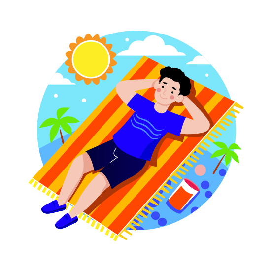 Sunbathing illustration