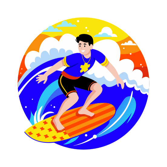 Surfing illustration