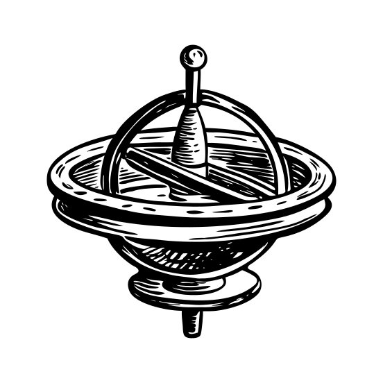 Wooden Gyroscope illustration