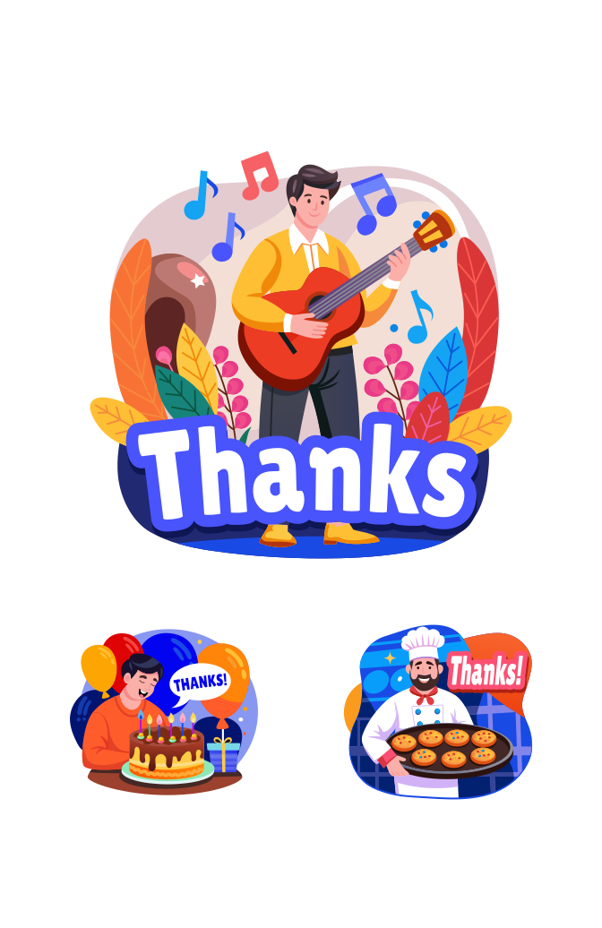 Thank You Illustration Set Large Set Preview
