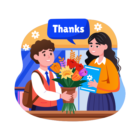 Giving Flowers illustration