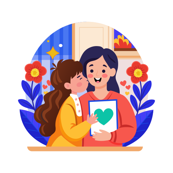 Kissing illustration