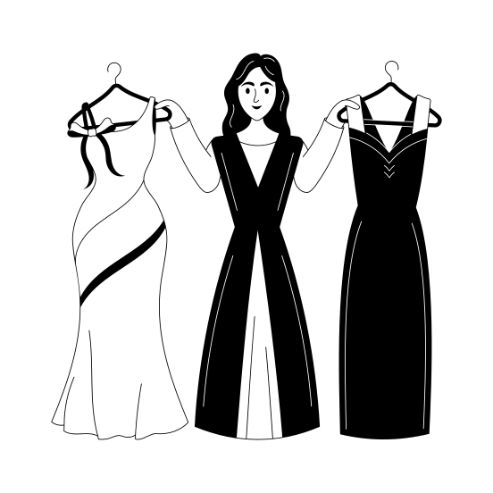 Choosing Dresses illustration