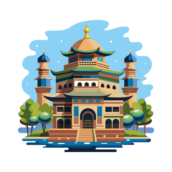 Asian Mosque illustration