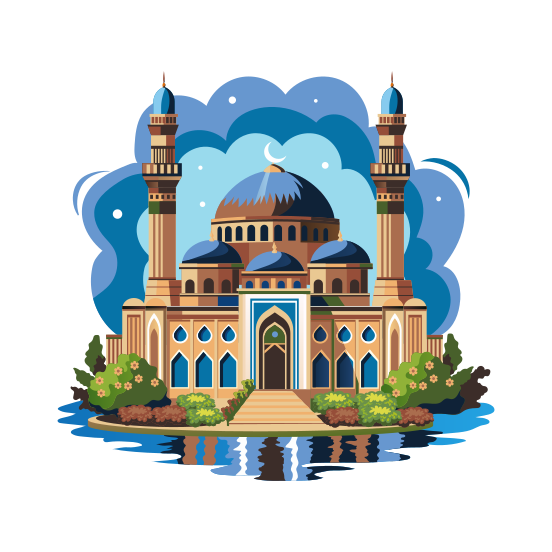 Dome Mosque. illustration