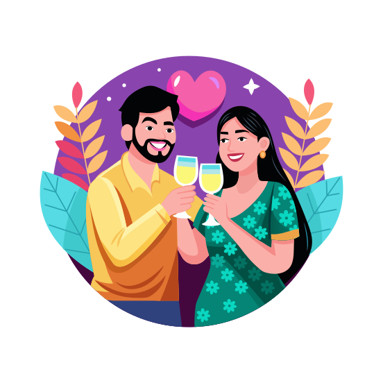 Couple Enjoying illustration