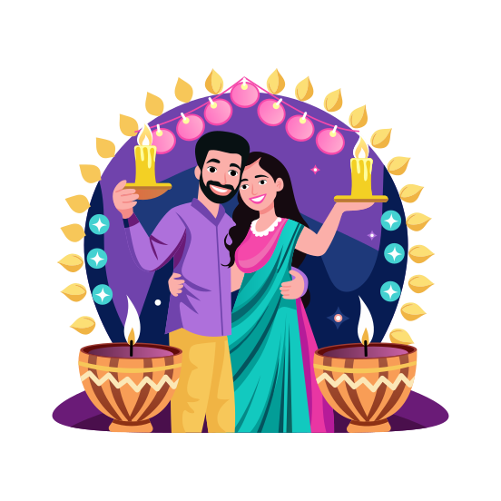 Diwali Candles illustration