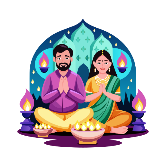 Diwali Prayer illustration