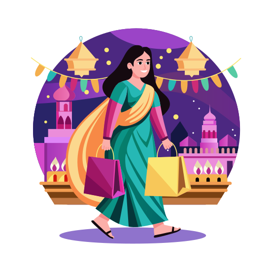 Diwali Shopping illustration