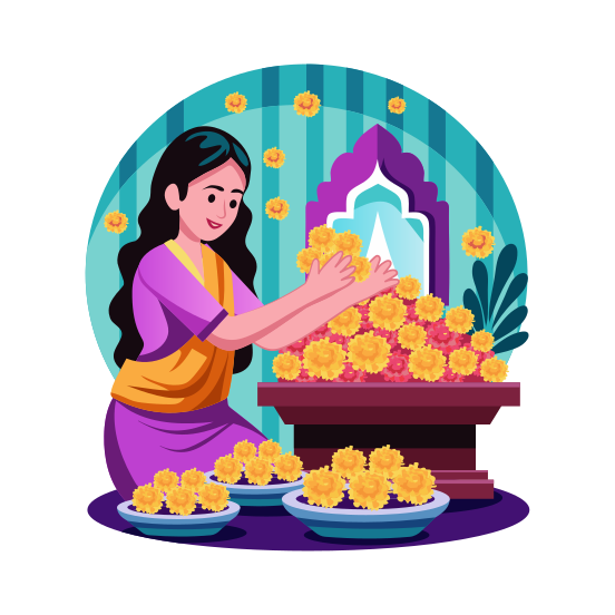 Marigold Flowers illustration