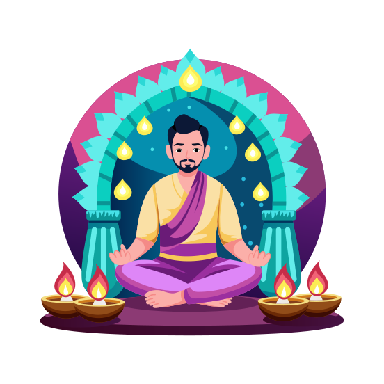 Meditating illustration