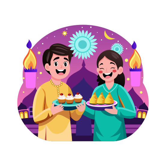 Sharing Food illustration