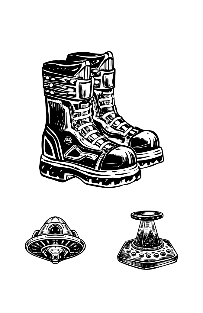 Vintage Alien Illustration Set Large Set Preview