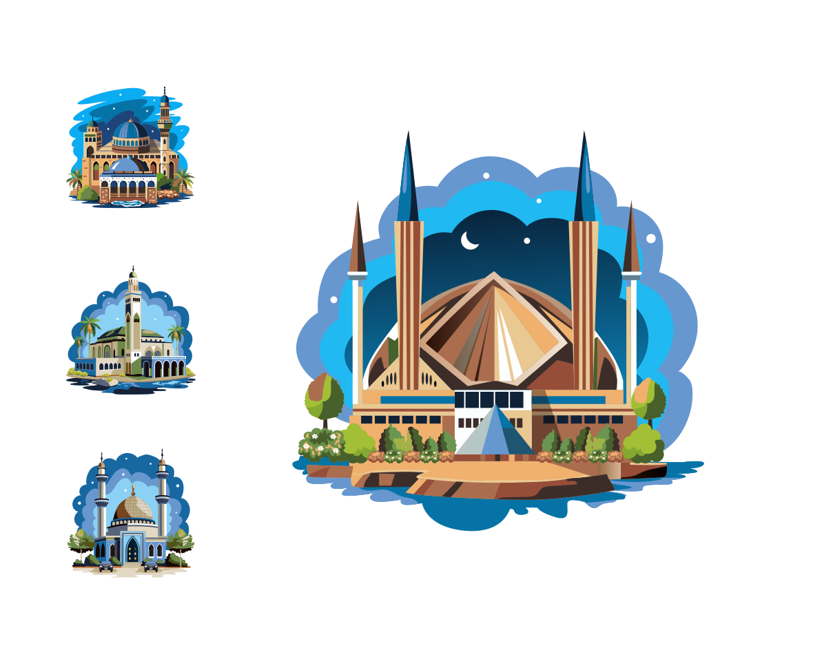 Mosque Illustration Art Set family preview image