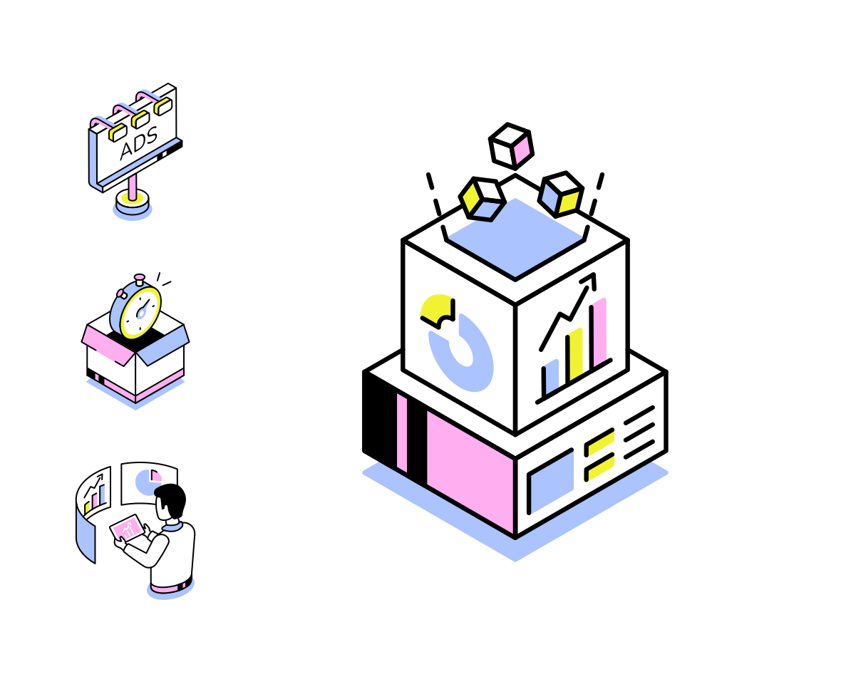 Marketing and Growth Isometric Icons  family preview image