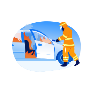Car Rescue, Burning, Spraying, Extinguish, Vehicle icon