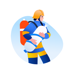 Carrying Oxygen, Safety, Rescue, Emergency, Firefighter icon