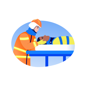 Emergency Rescue, Stretcher, Patient, Injured, Aiding icon