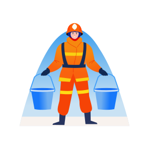 Fire Buckets, Water, Carrying, Emergency, Fireman, icon