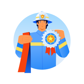 Firefighter Badge, Award, Honor, Medal, Uniform icon