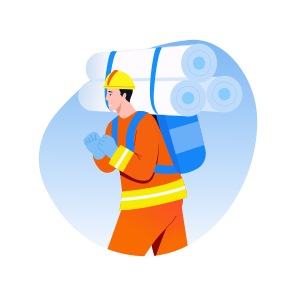 Firefighter, Carrying, Hose, Emergency, Rescue, icon