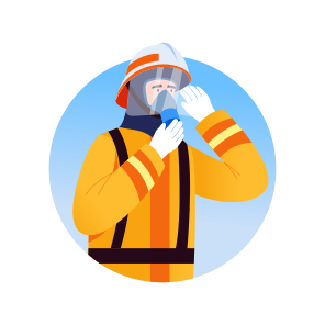 Firefighter Mask, Breathing, Fireproof, Inhaler, Emergency icon